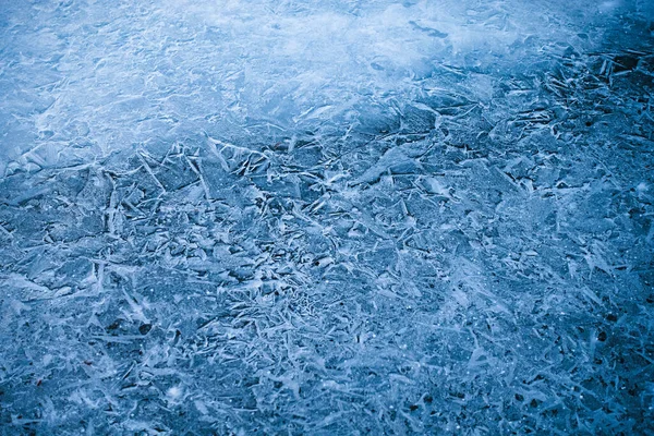 Schöne Natürliche Risse Gefrorenen See Strukturiert Muster Winter — Stockfoto