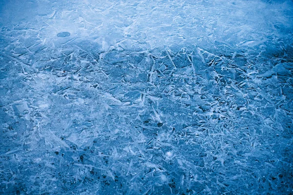 Beautiful Natural Cracked Frozen Lake Textured Pattern Wintertime — Stock Photo, Image