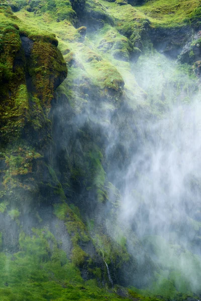 아이슬란드에서 여름에 안개가 협곡에 안개가자 폭포의 — 스톡 사진