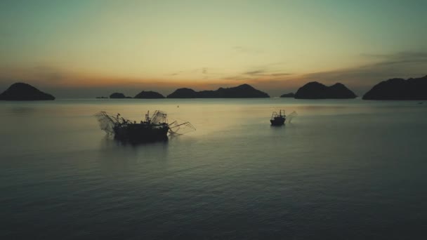 Esplora Tradizione Pesca Del Vietnam Con Una Splendida Vista Aerea — Video Stock