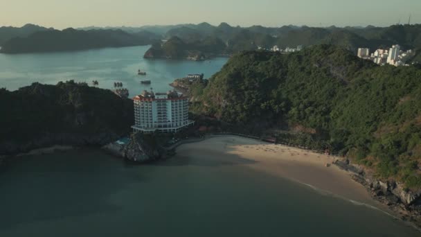 Досліджуйте Прекрасне Місто Порт Кіт Єтнам Захоплюючими Повітряними Краєвидами Відкрийте — стокове відео
