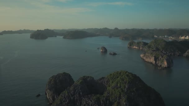 Відчуйте Нічну Риболовлю Поблизу Міста Кіт Єтнамській Затоці Лонг Ніч — стокове відео