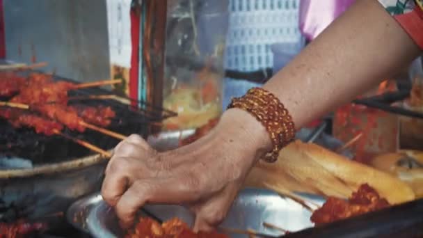 Erleben Sie Vietnams Lebendige Street Food Szene Mit Dem Ikonischen — Stockvideo