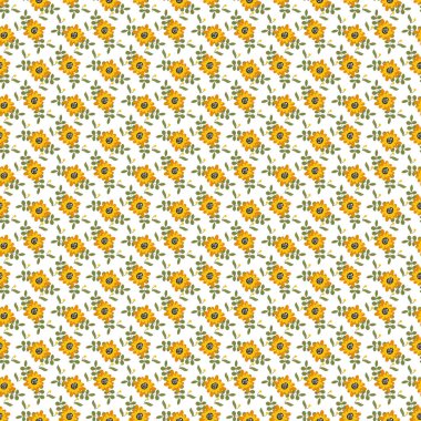 Serbest vektör el çizimi düz dizayn çiçek deseni.