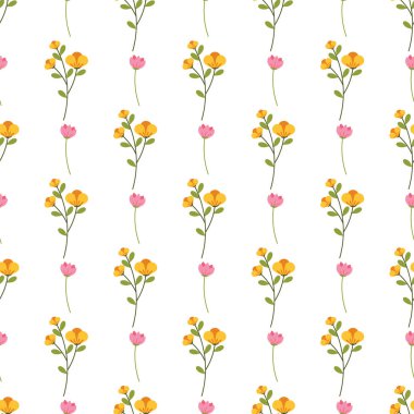 Serbest vektör renk el çizimi küçük çiçek deseni tasarımı