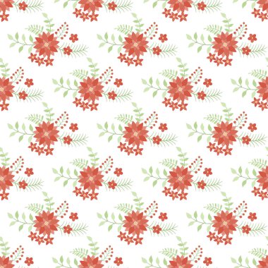 Serbest vektör küçük kış çiçekleri desen tasarımı.