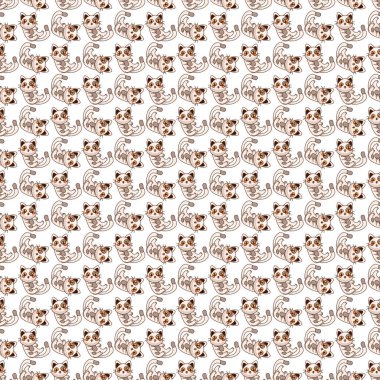 Yaramaz Kedi Kusursuz Vektör Deseni Tasarımı