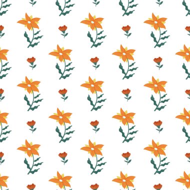 Vektör içinde renk ilkbahar çiçekleri deseni.