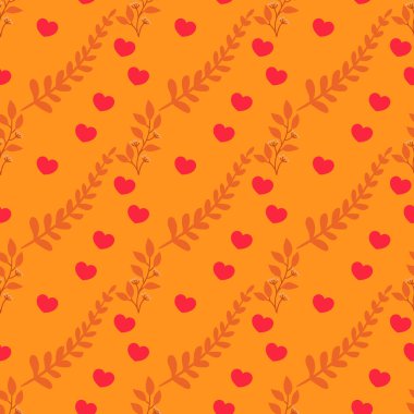 Arka planda kalpler olan sevgililer günü çiçek deseni.