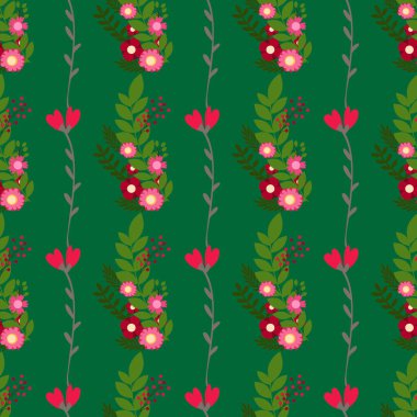 Arka planda serbest vektör sevgililer günü çiçek deseni.