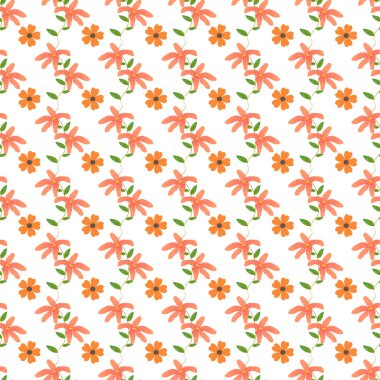 Serbest vektör el çizimi küçük çiçek deseni tasarımı