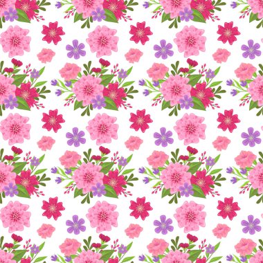 Pembe çiçekli samuray kusursuz desen.