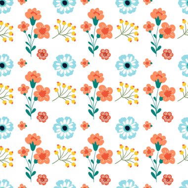 Serbest vektör renkli küçük çiçek deseni tasarımı .