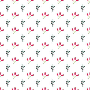 Boş vektör eli basılmış çiçek deseni çizdi