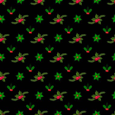 Serbest vektör düz Noel deseni tasarımı