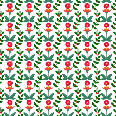 Serbest vektör renkli el boyası egzotik çiçek deseni