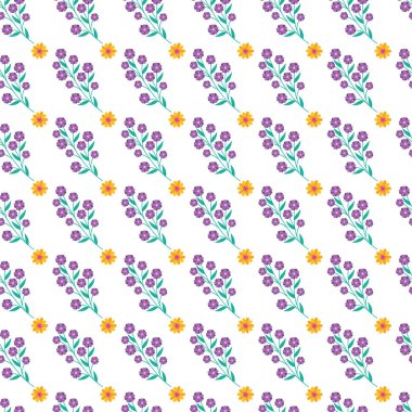 Serbest vektör düz tasarım küçük çiçek deseni tasarımı