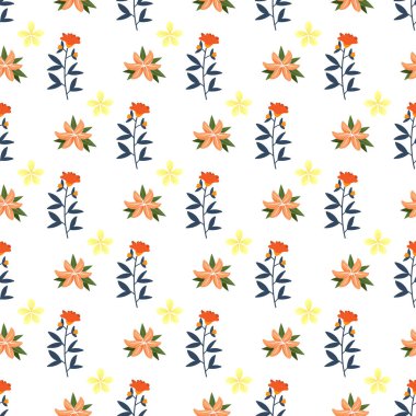 Serbest vektör düz çiçek deseni tasarımı
