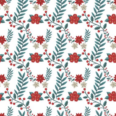 Serbest vektör suluboya Noel deseni tasarımı