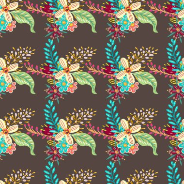 Serbest vektör el çizimi yaz tropikal deseni