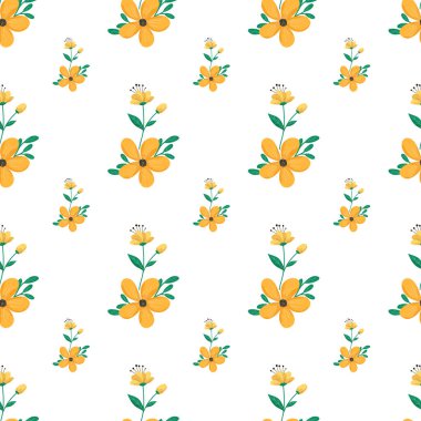 Serbest vektörsüz sarı çiçek deseni .
