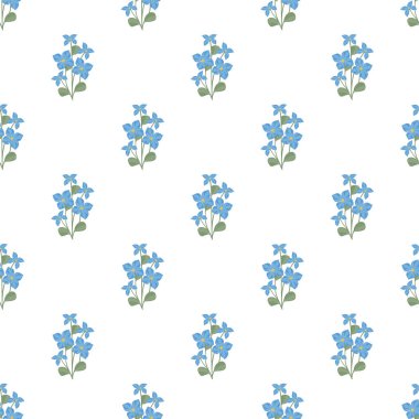 Elle çizilmiş çiçeklerle vintage biçiminde şirin vektör deseni