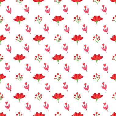 Serbest vektör düz dizayn küçük çiçek deseni