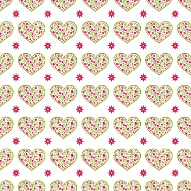 Vektör Sevgililer günü kalpleri ile sorunsuz desen arka plan