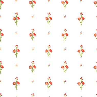 Serbest vektör düz küçük çiçek deseni