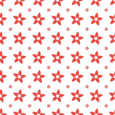 Noel için Kış Çiçekleri Kusursuz Vektör Deseni Tasarımı