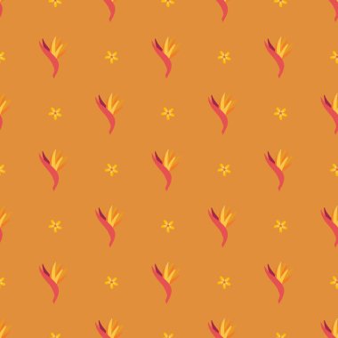 Yaz mevsimi için el çizimi desen tasarımı