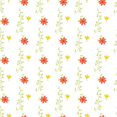 Yaz mevsimi için el çizimi desen tasarımı