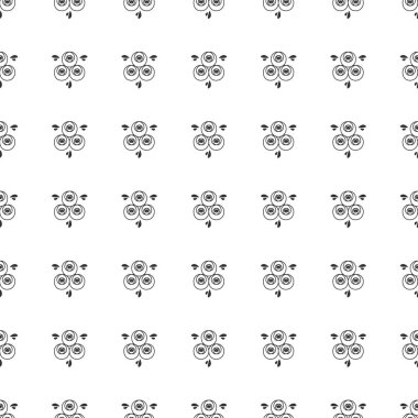 El çizimi siyah beyaz çiçek deseni.