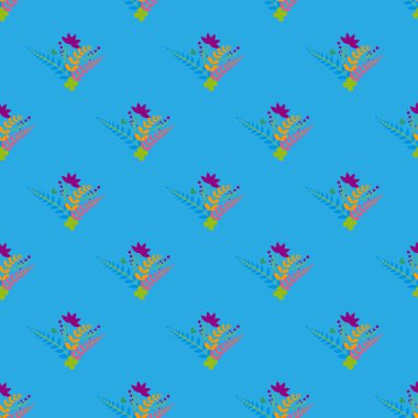 Renkli çiçek desenli duvar kağıdı baskısı