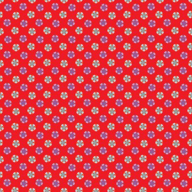 Renkli çiçek desenli duvar kağıdı baskısı