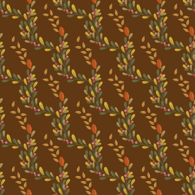 Sonbahar Çiçeği Çayırı Kusursuz Vektör Deseni Tasarımı