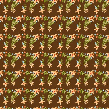 Güz Güzelleri Kusursuz Vektör Deseni Tasarımı