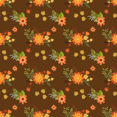 Güz Güzelleri Kusursuz Vektör Deseni Tasarımı