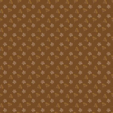 Kahverengi arkaplan üzerinde sevimli renkli çiçekler dikişsiz desen