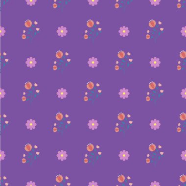 El çizimi küçük çiçek deseni tasarımı