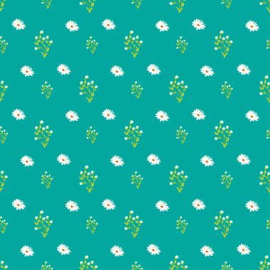 El çizimi düz küçük çiçek deseni