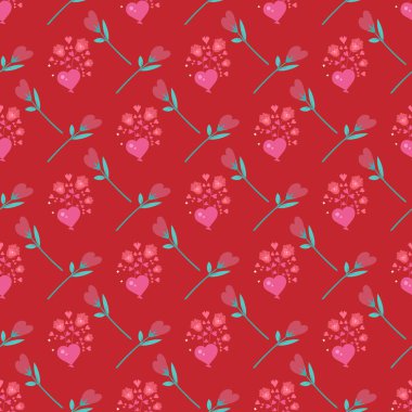 Sevginin Tatlı Kalpleri Kusursuz Vektör Deseni Tasarımı