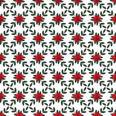 Beyaz arkaplanda klasik Noel deseni tasarımı.