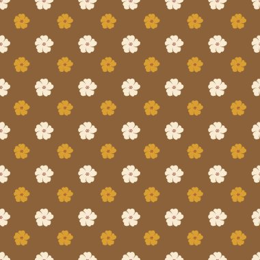 Düz çiçek desenli bahar çiçekleri dizaynı