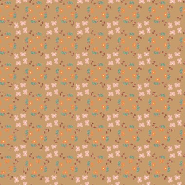 Düz çiçek desenli bahar çiçekleri dizaynı