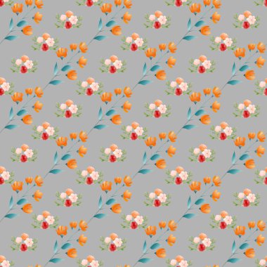 Yapraklı suluboya çiçek arkaplanı