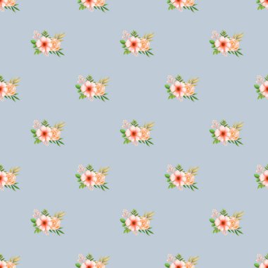 Yapraklı suluboya çiçek arkaplanı