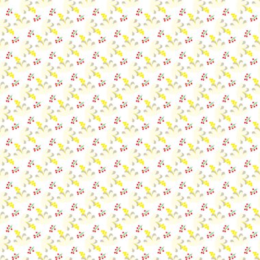 Yapraklı ve ökseotlu düz noel desenli tasarım