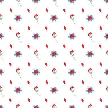 Geleneksel Çiçeksiz Vektör Deseni Aralık ayında Noel Tasarımı