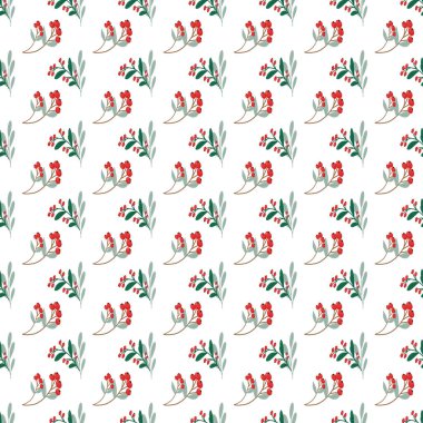 Geleneksel Çiçeksiz Vektör Deseni Aralık ayında Noel Tasarımı